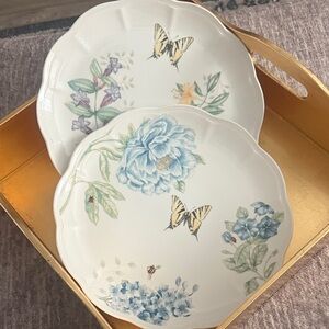 Lenox Butterfly Meadows set of four 11” dinner plates two of each design.